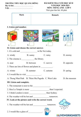 Grade 5 term 2 test 2