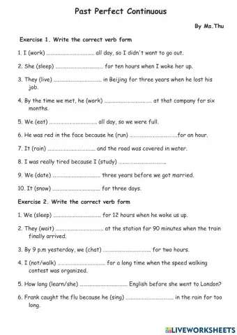 Past Perfect Continuous