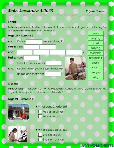 What do you want to be? 2. 5°-Ficha5-2023