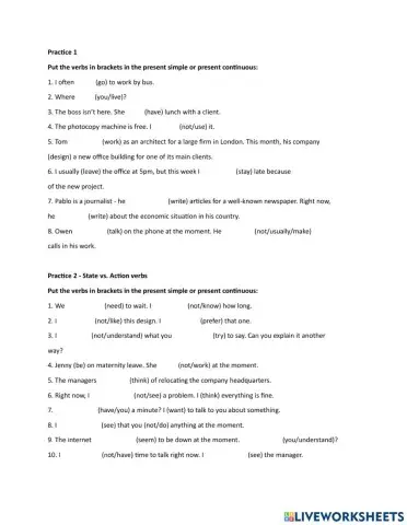 Present vs Past tenses