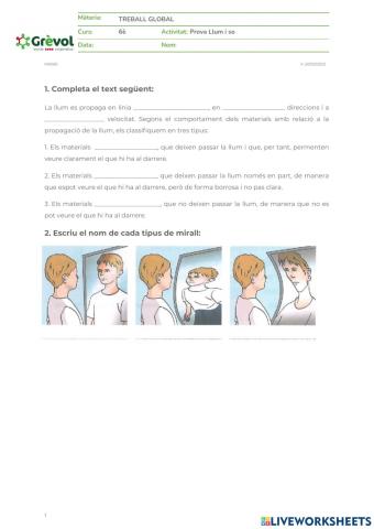 Prova llum i so. Treball Global