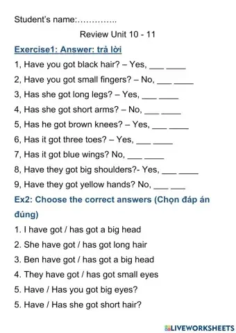 Get set go 2 review unit 10 - 11