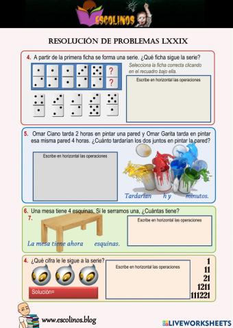 Matemáticas 5º. Resolución de problemas LXXIX