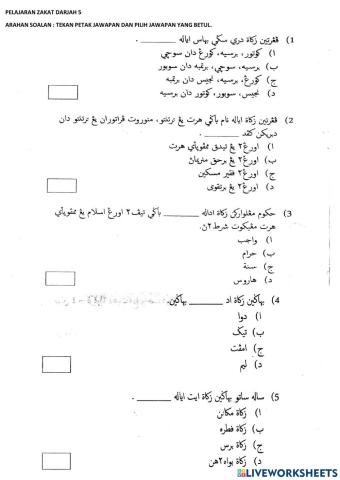 Latihan zakat part 1 (mcq)