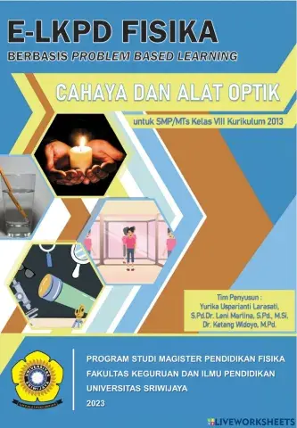 E-LKPD Fisika Berbasis Problem Based Learning Kegiatan 1 - Sifat-Sifat Cahaya