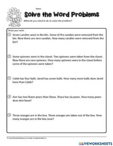 Basic Word problems Grade 2 Easy
