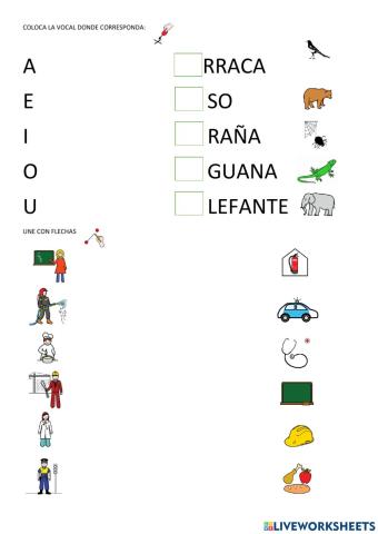 Las vocales y las profesiones