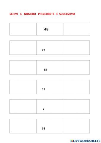 Inserisci il precedente e successivo