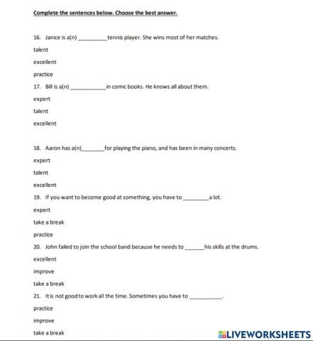 Talking about talentS