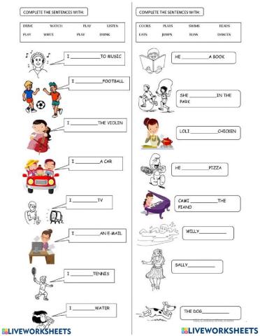 Simple present tense-New vocabulary words