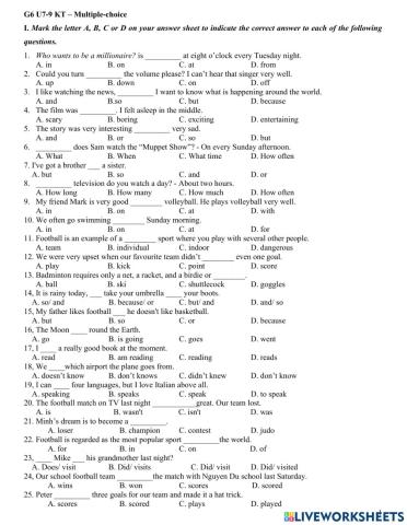 G6 GKII KT Multi-choice