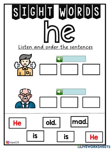 Sight Words - He