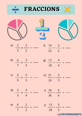 Fraccions multiplicació i divisió.