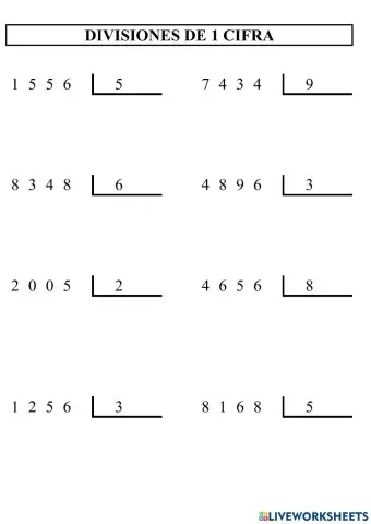 Divisiones por 1 cifra - 2