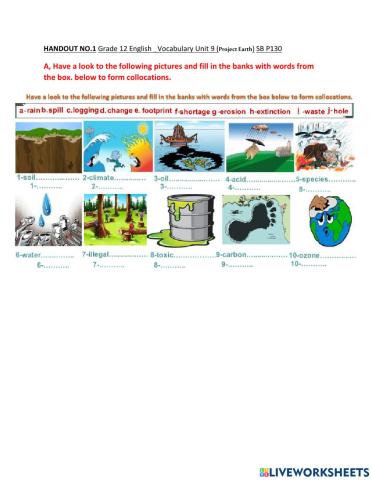 Vocabulary 9A part1 Activity A