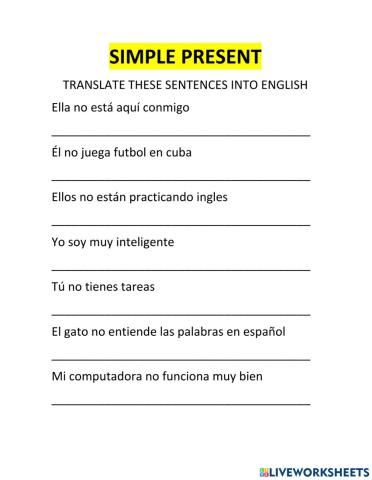 Simple present translation