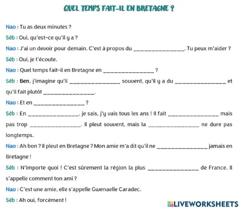 Quel temps fait-il en Bretagne ?