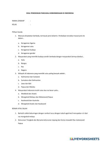 LKPD Kebhinekaan Indonesia