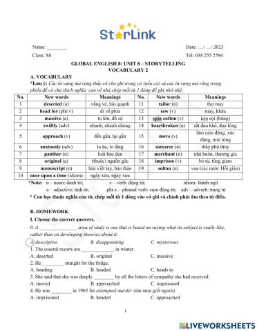 Foreign teacher-S8-Week 27-U8-Vocab 2