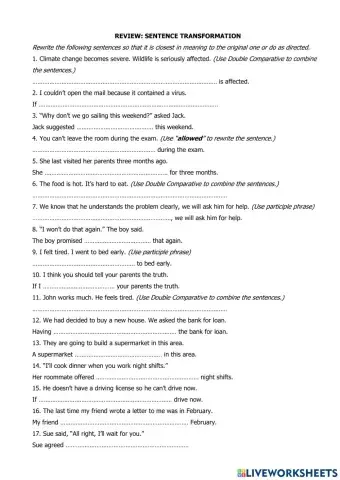 Review: Sentence Transformation