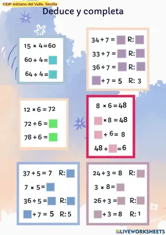 Patrones de la división y multiplicación