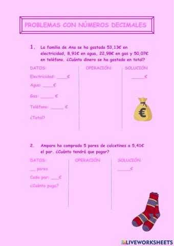 Problemas con decimales