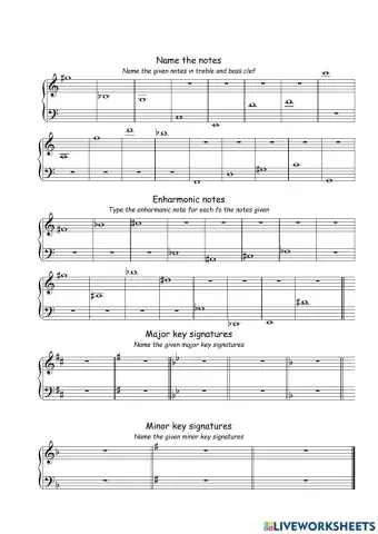 Adv H Enharmonic notes, key sigs and note names