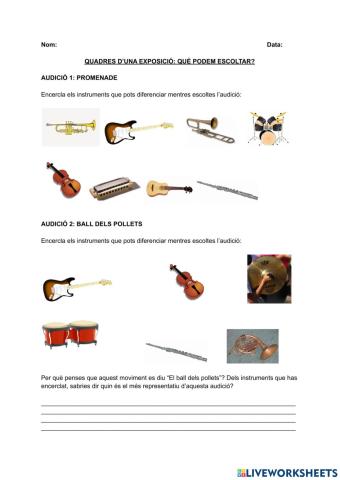 Audicions quadres d'una exposició