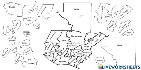 Mapa político de Guatemala