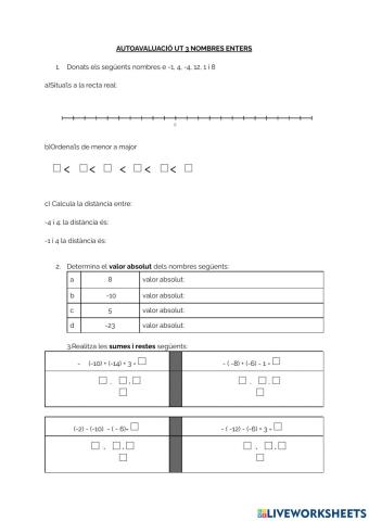 Autoavaluació enters
