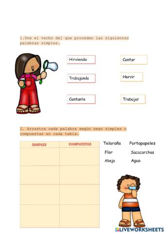 Palabras simples y compuestas