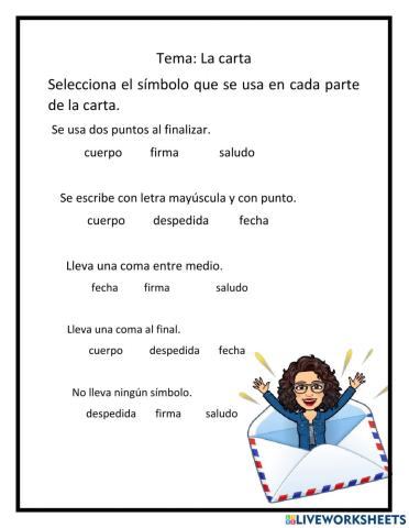 La carta y sus símbolos