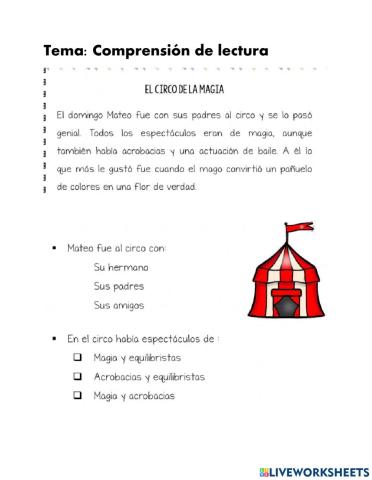 Lectura corta: El circo de magia