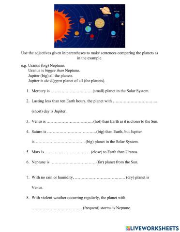 Comparative and superlative