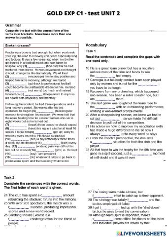 Gold exp c1 - test unit 2