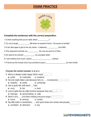 4th year st patrick exam practice