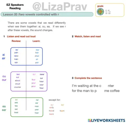 EZ Reading lesson 20