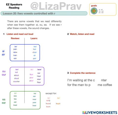 EZ Reading lesson 20