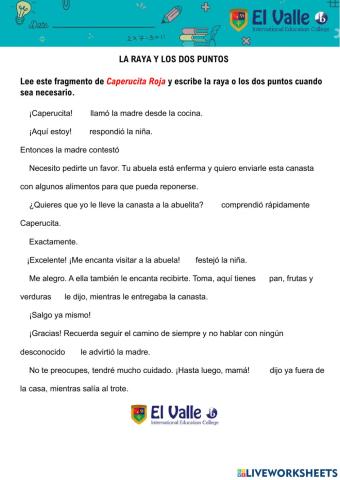 La raya y los dos puntos