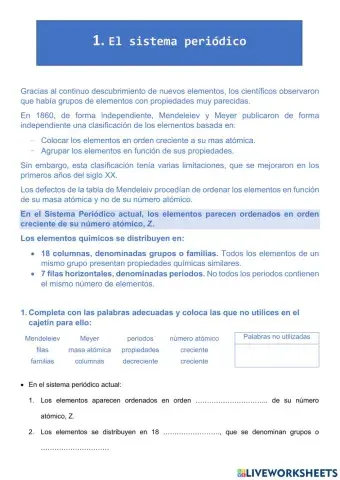 El sistema periódico Adaptado