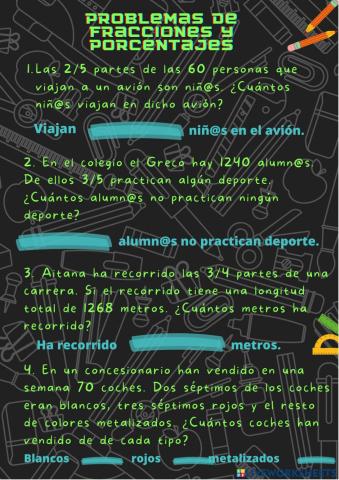 Problemas fracciones y aumentos y descuentos