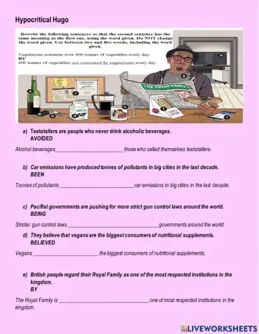 Hypocritical Hugo - Key Sentence Transformation