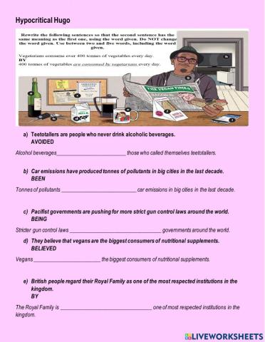 Hypocritical Hugo - Key Sentence Transformation