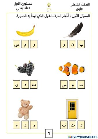 الاختبار الأول