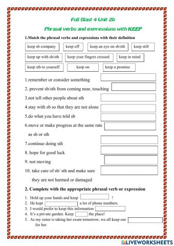 Vocabulary Full Blast 4 Unit 2b