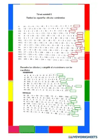 Cálculos combinados