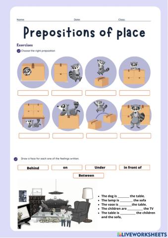 Prepositions of place