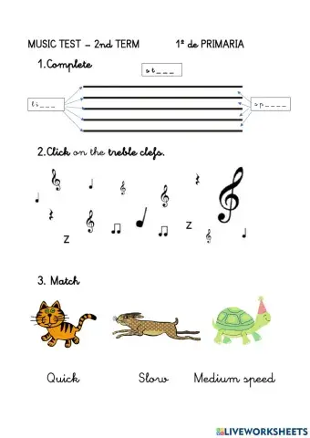 1º Music Test- 2nd Term