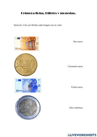 Identificación de monedas y billetes