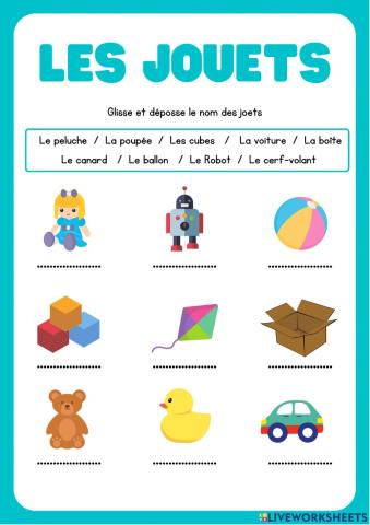 Les jouets et les prépositions de lieu